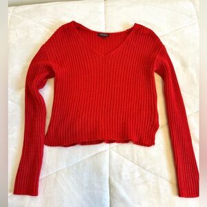 wild fable red knit cropped sweater